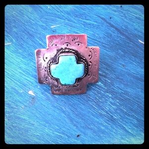 Turquoise and silver ring.